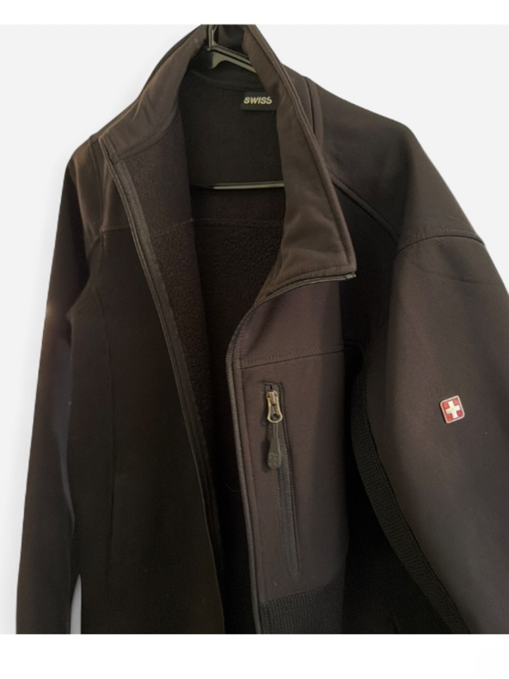 Swiss Tech Men's Dark Brown/Black Performance Softshell Jacket